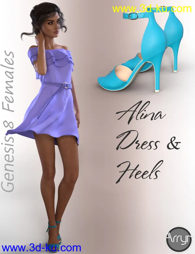 dForce Alina Outfit for Genesis 8 Female(s)模型的图片4