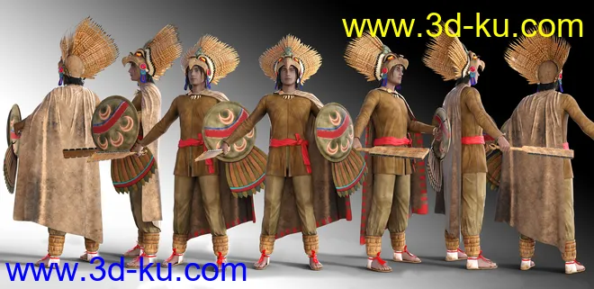 dForce Aztec Eagle Warrior Outfit for Genesis 8 Male(s)模型的图片5