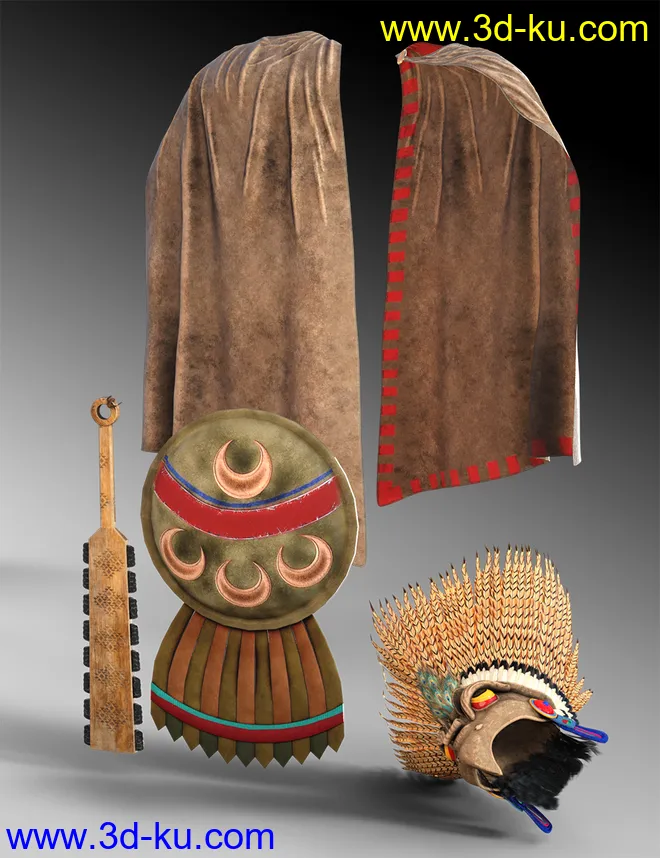 dForce Aztec Eagle Warrior Outfit for Genesis 8 Male(s)模型的图片7