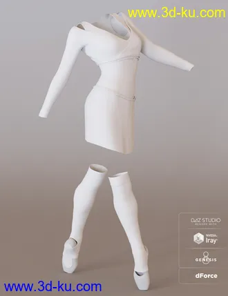 3D打印模型dForce Ballet Practice Outfit for Genesis 8 Female(s)的图片