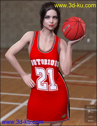 3D打印模型dForce Basketball Dress for Genesis 8 Female的图片