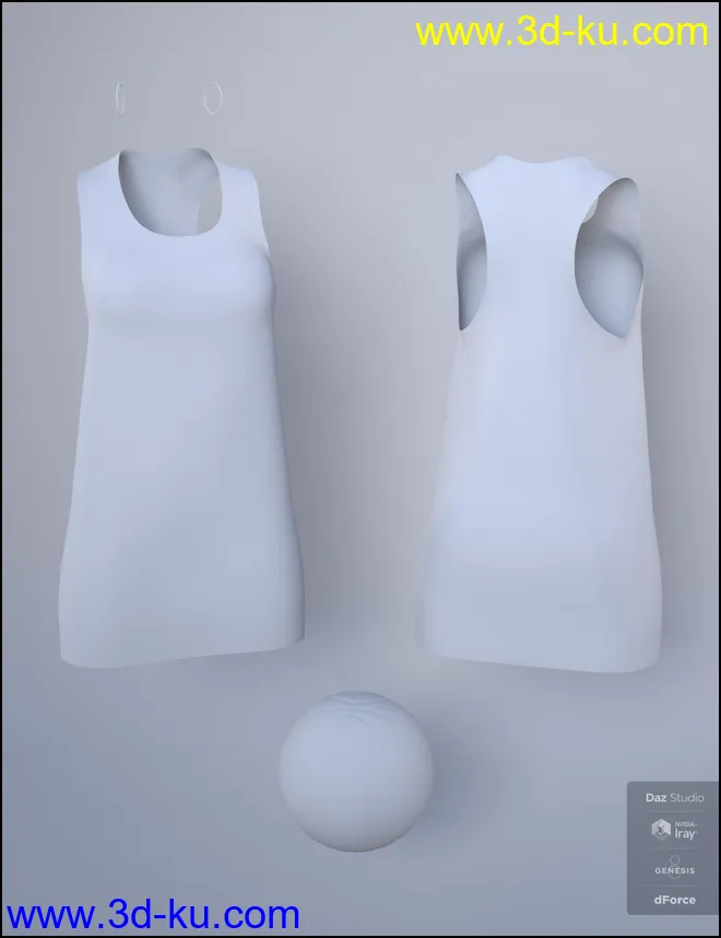 dForce Basketball Dress for Genesis 8 Female模型的图片7