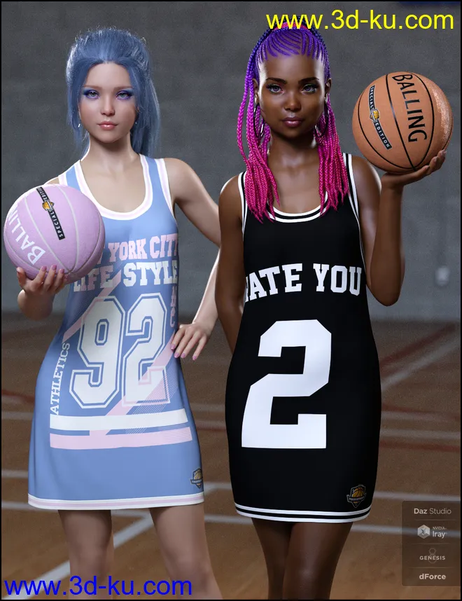 dForce Basketball Dress Textures模型的图片3