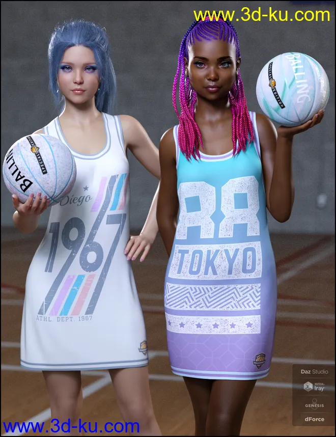 dForce Basketball Dress Textures模型的图片4