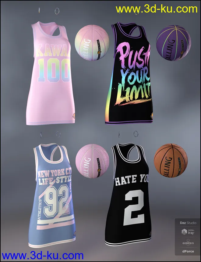 dForce Basketball Dress Textures模型的图片6