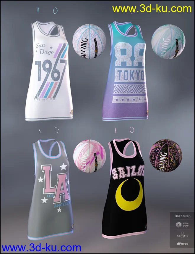 dForce Basketball Dress Textures模型的图片7