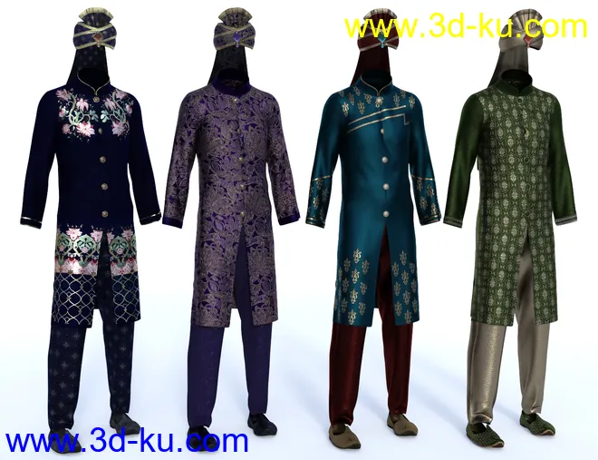 dForce Bollywood Groom Textures模型的图片4