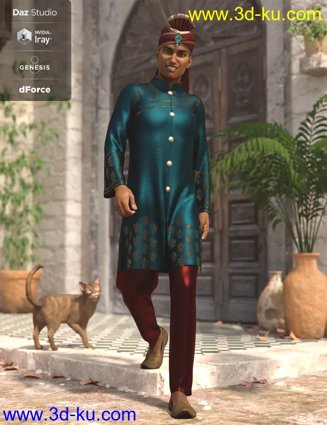 dForce Bollywood Groom Textures模型的图片5