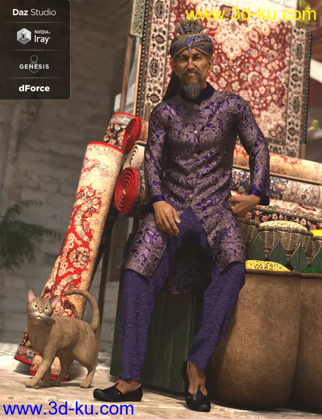 dForce Bollywood Groom Textures模型的图片6