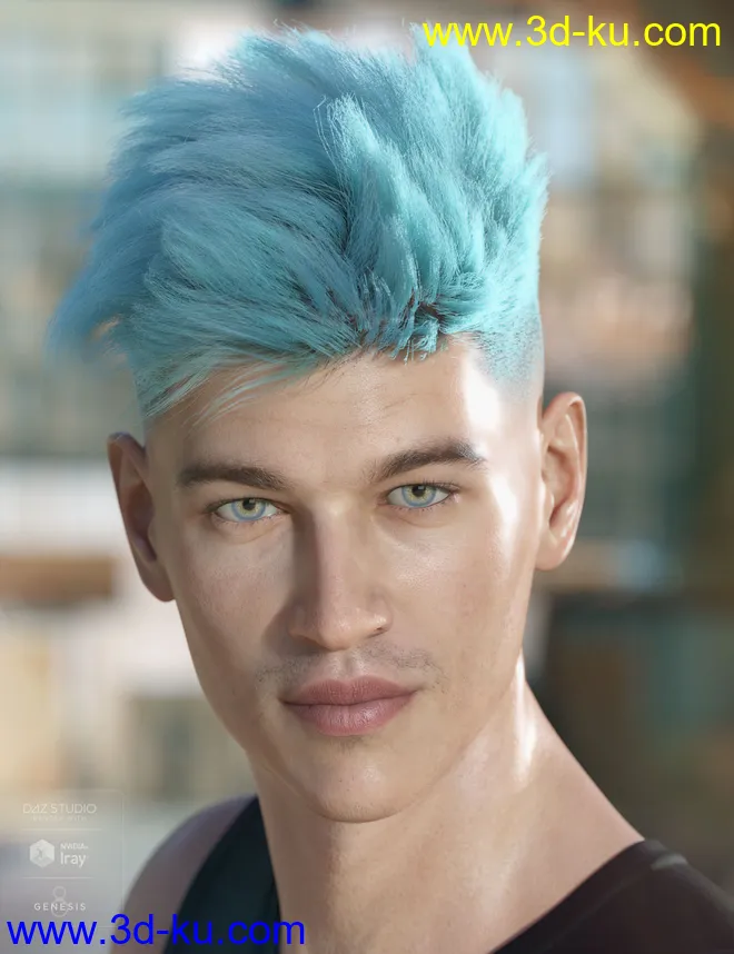 dForce Bristol Hair for Genesis 8模型的图片4