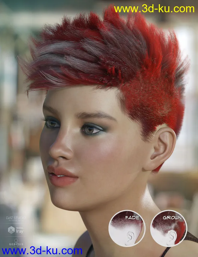 dForce Bristol Hair for Genesis 8模型的图片5