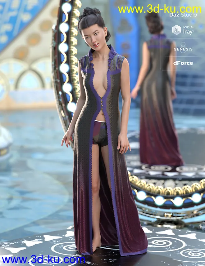 dForce Celeste Outfit for Genesis 8 Female(s)模型的图片2