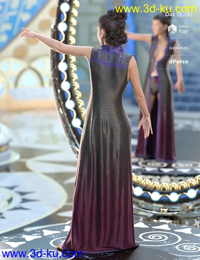 dForce Celeste Outfit for Genesis 8 Female(s)模型的图片3