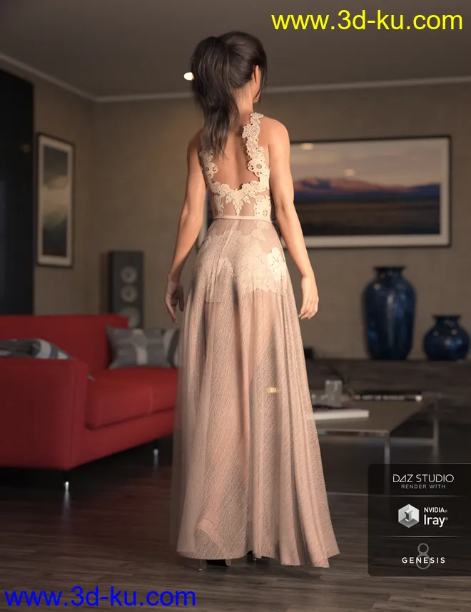 dForce Chantilly Chic Outfit for Genesis 8 Female(s)模型的图片2