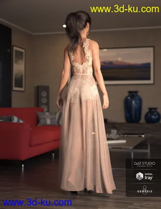 3D打印模型dForce Chantilly Chic Outfit for Genesis 8 Female(s)的图片