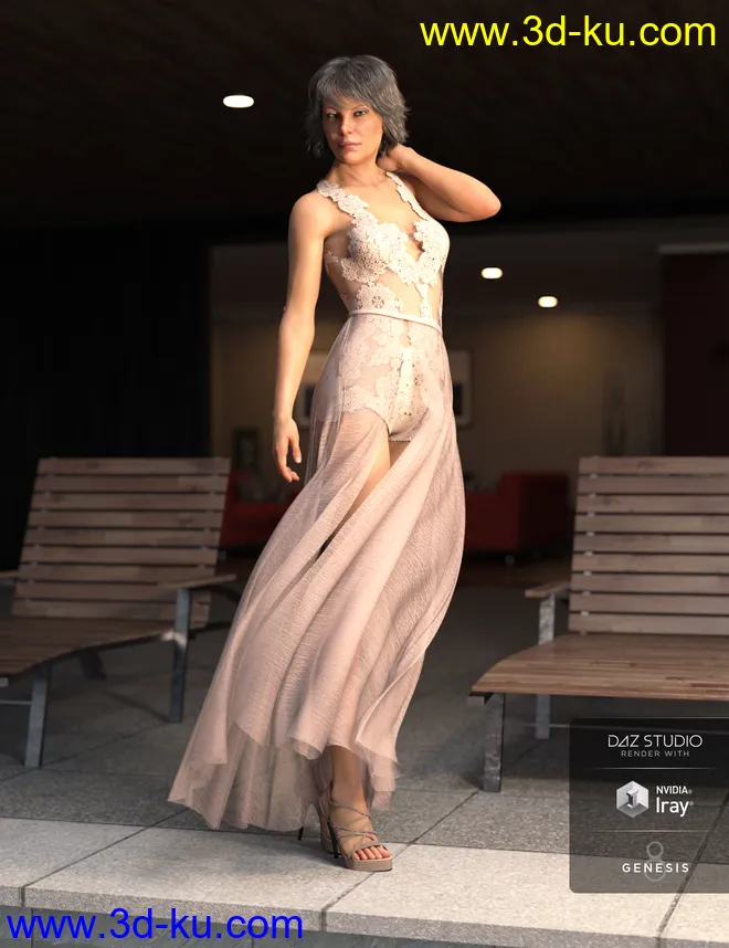 dForce Chantilly Chic Outfit for Genesis 8 Female(s)模型的图片3