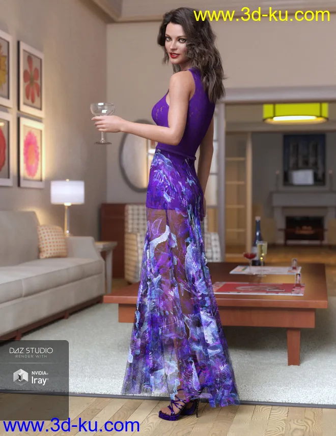 dForce Chantilly Chic Outfit Textures模型的图片2