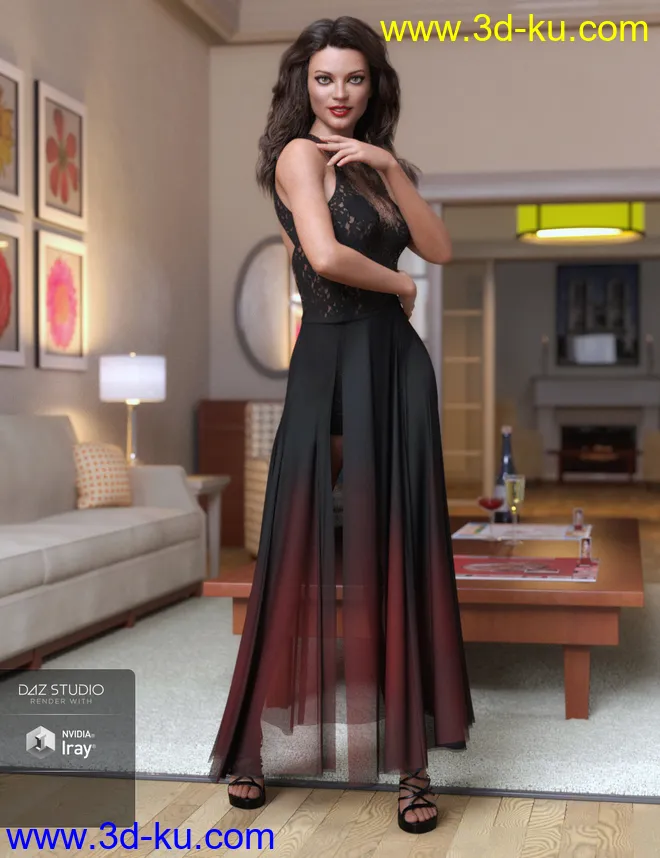 dForce Chantilly Chic Outfit Textures模型的图片3