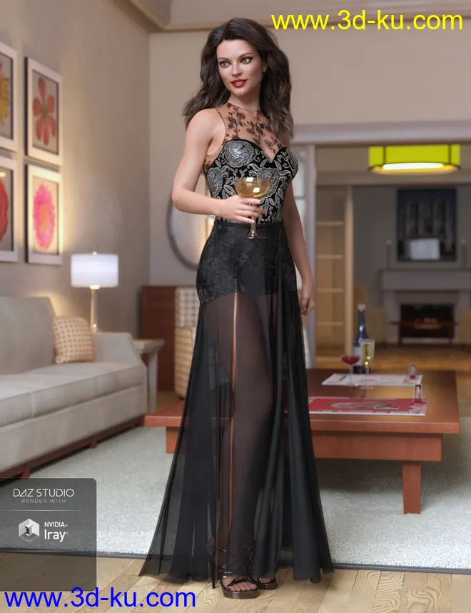 dForce Chantilly Chic Outfit Textures模型的图片4