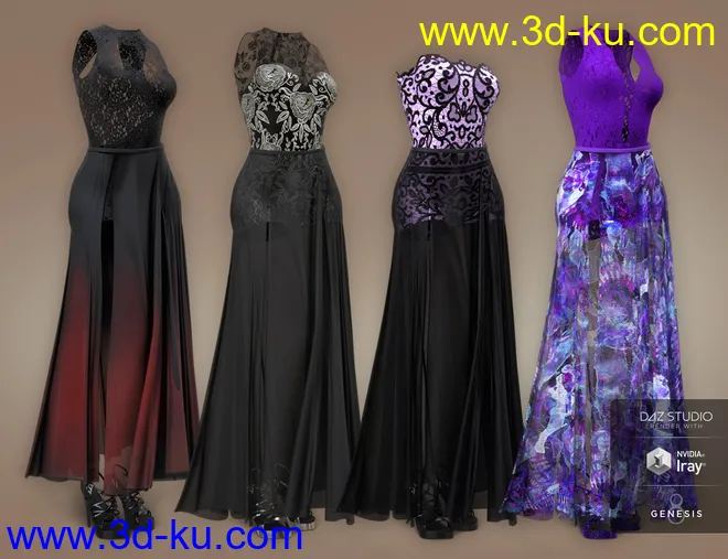 dForce Chantilly Chic Outfit Textures模型的图片5