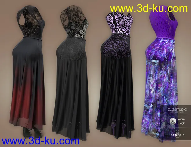 dForce Chantilly Chic Outfit Textures模型的图片6