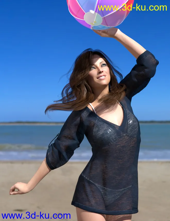 dForce Collection 01 - Casual Pants & Blouse for Genesis 8 Female(s)模型的图片4