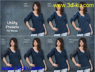 3D打印模型dForce Collection 01 - Casual Pants & Blouse for Genesis 8 Female(s)的图片