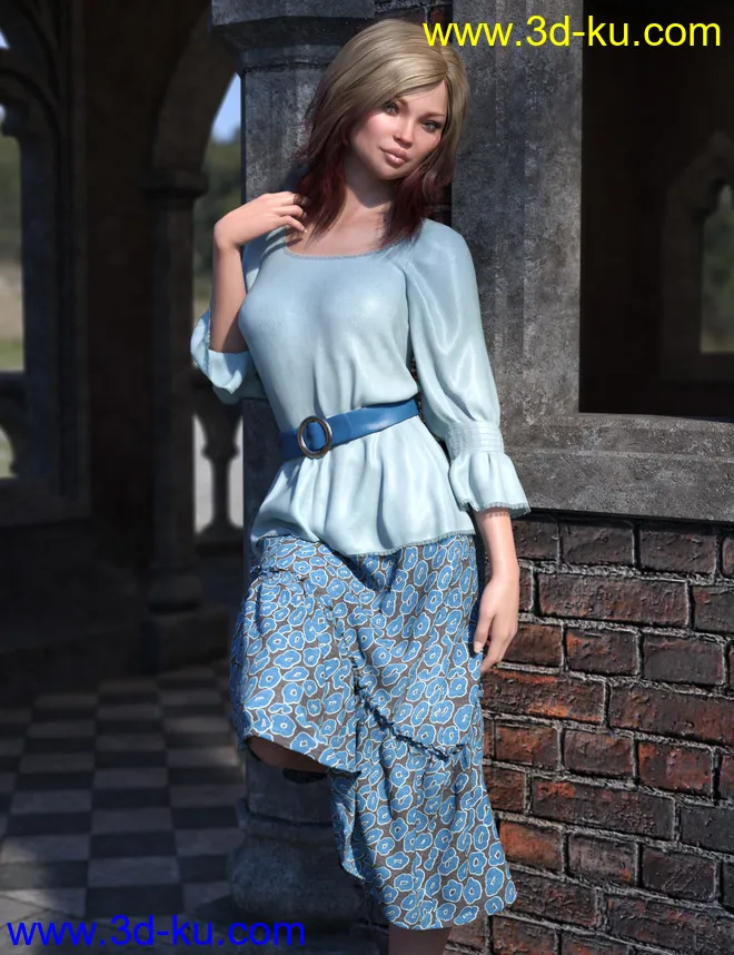 dForce Collection 03 - Boho Outfit for Genesis 8 Female(s)模型的图片1