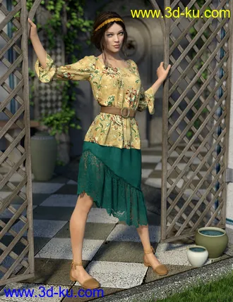 3D打印模型dForce Collection 03 - Boho Outfit for Genesis 8 Female(s)的图片