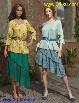 3D打印模型dForce Collection 03 - Boho Outfit for Genesis 8 Female(s)的图片