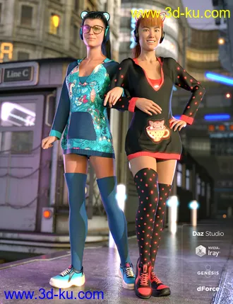 3D打印模型dForce Cool Kitty Textures的图片