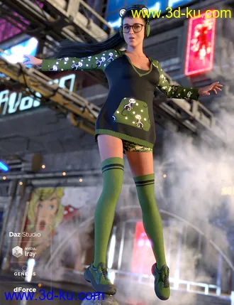 3D打印模型dForce Cool Kitty Textures的图片