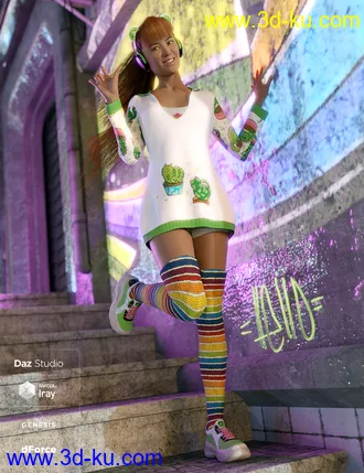 3D打印模型dForce Cool Kitty Textures的图片