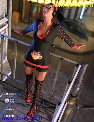 3D打印模型dForce Cool Kitty Textures的图片