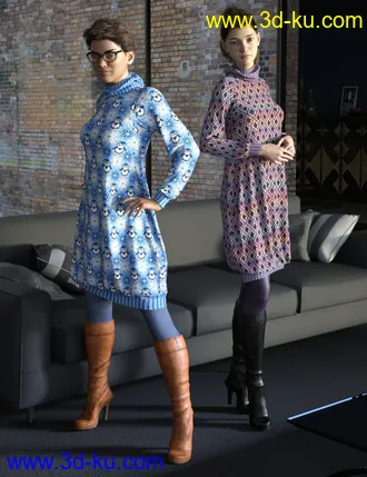 3D打印模型dForce Eloise Outfit for Genesis 8 Female(s)的图片