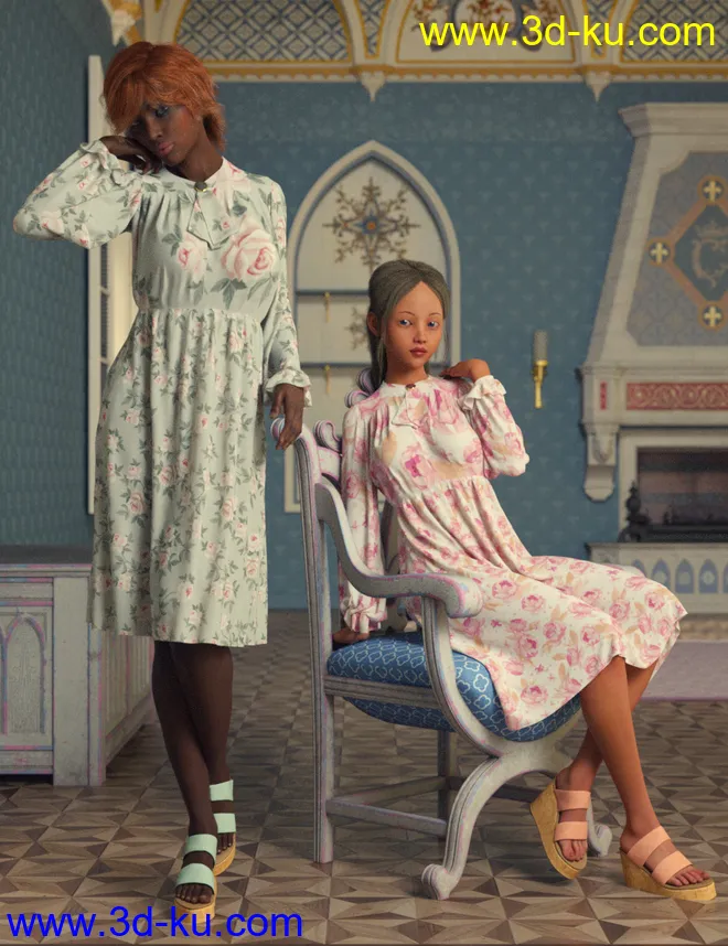 dForce Elyse Outfit for Genesis 8 Female(s)模型的图片3