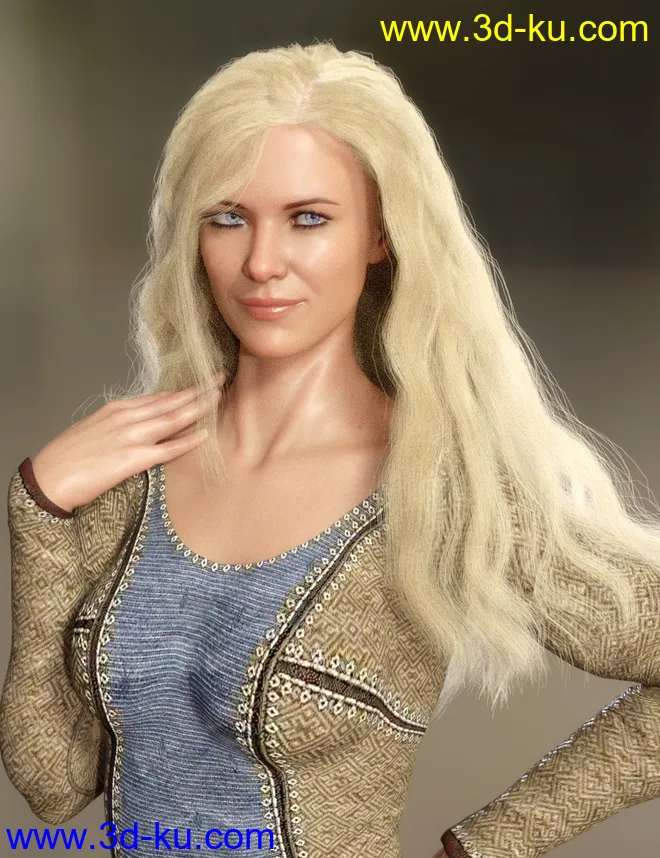 dForce Femme Fatale Hair for Genesis 3 and 8 Females模型的图片2
