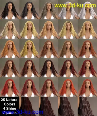 3D打印模型dForce Femme Fatale Hair for Genesis 3 and 8 Females的图片