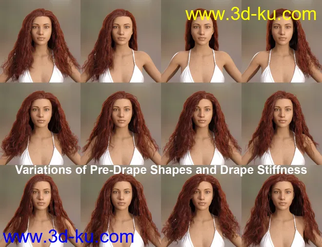 dForce Femme Fatale Hair for Genesis 3 and 8 Females模型的图片6
