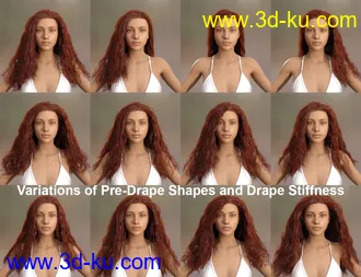 3D打印模型dForce Femme Fatale Hair for Genesis 3 and 8 Females的图片