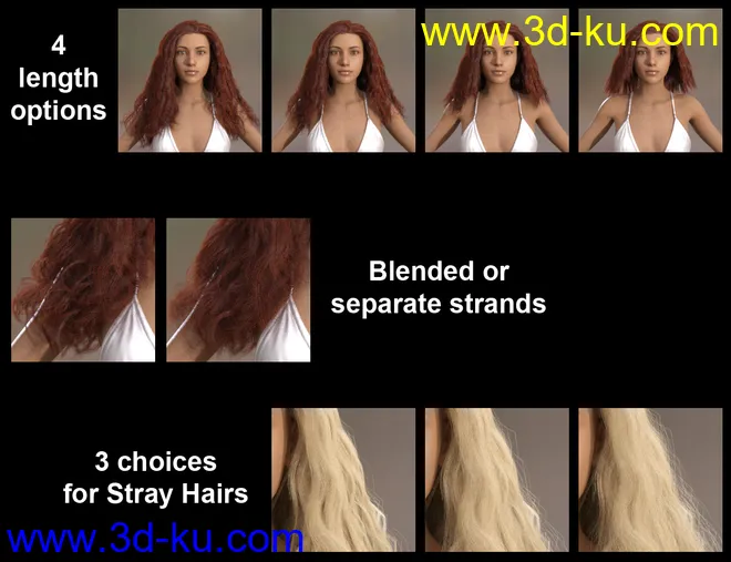 dForce Femme Fatale Hair for Genesis 3 and 8 Females模型的图片7