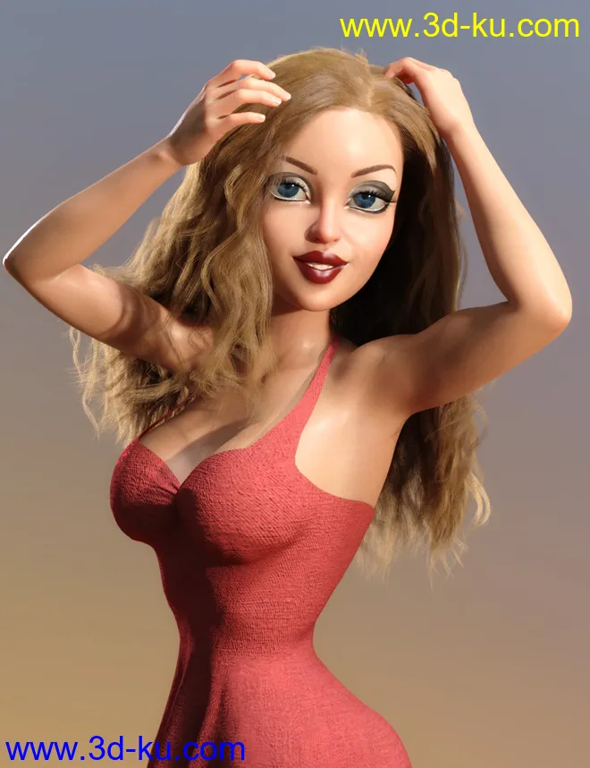 dForce Femme Fatale Hair for Genesis 3 and 8 Females模型的图片10