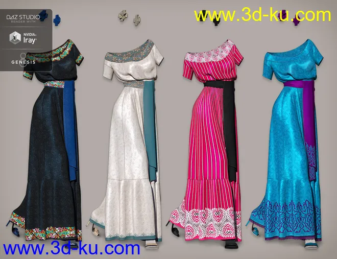 dForce Fiesta Outfit Textures模型的图片6