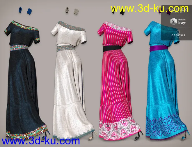 dForce Fiesta Outfit Textures模型的图片7