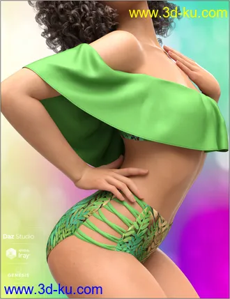 3D打印模型dForce Flounce Bikini for Genesis 8 Female(s)的图片