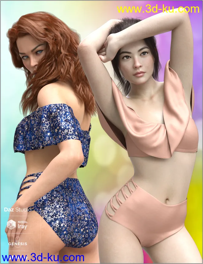 dForce Flounce Bikini for Genesis 8 Female(s)模型的图片2