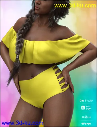 3D打印模型dForce Flounce Bikini for Genesis 8 Female(s)的图片