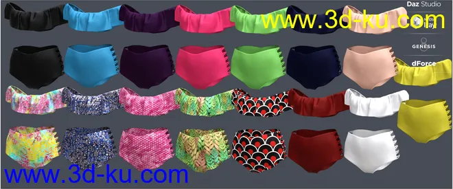 dForce Flounce Bikini for Genesis 8 Female(s)模型的图片5