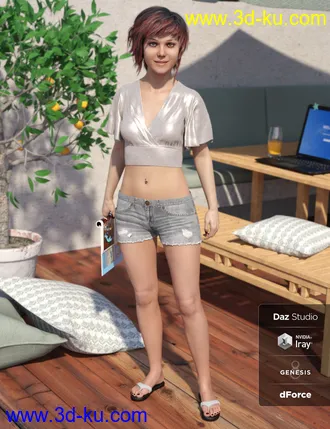 3D打印模型dForce Flutter Sleeve Outfit for Genesis 8 Female(s)的图片