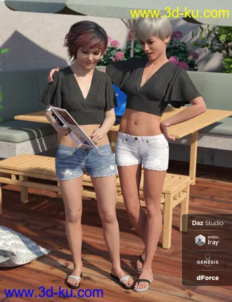 3D打印模型dForce Flutter Sleeve Outfit for Genesis 8 Female(s)的图片